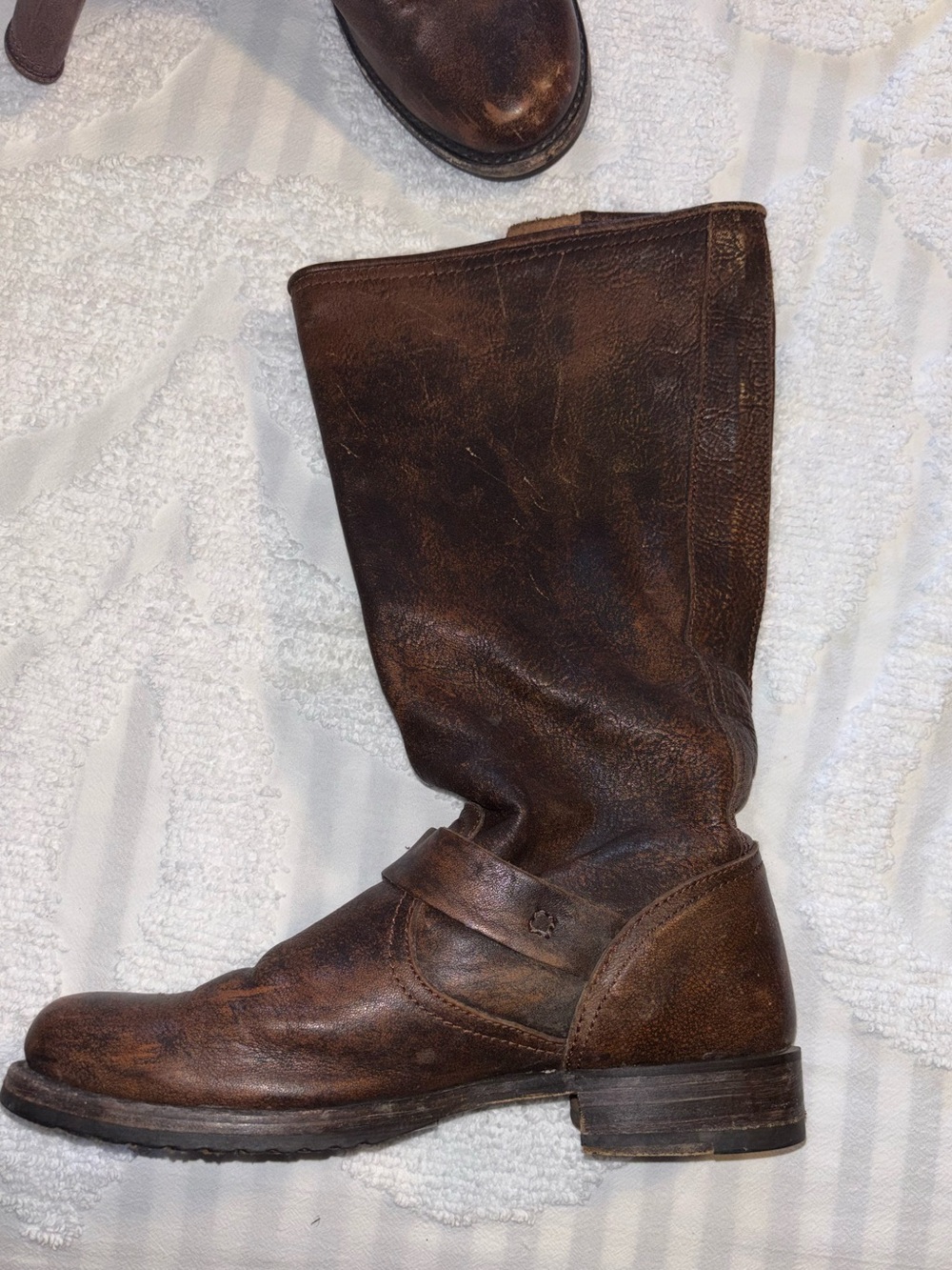 Frye Brown Suede-Lined Leather Boots Size 8 - Picture 10 of 15